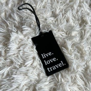Live Love‎ Travel black patent luggage tag
